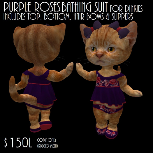 PURPLE ROSES BATHING SUIT