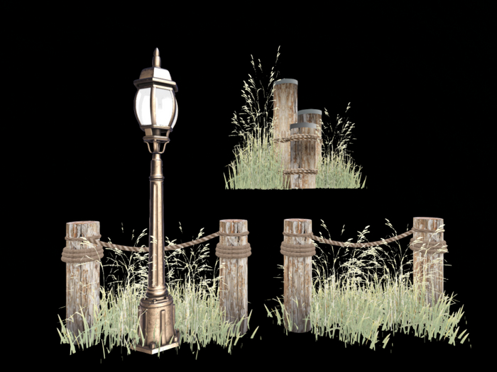 MC Ocean Deep Road Metal Streetlight Fence Set