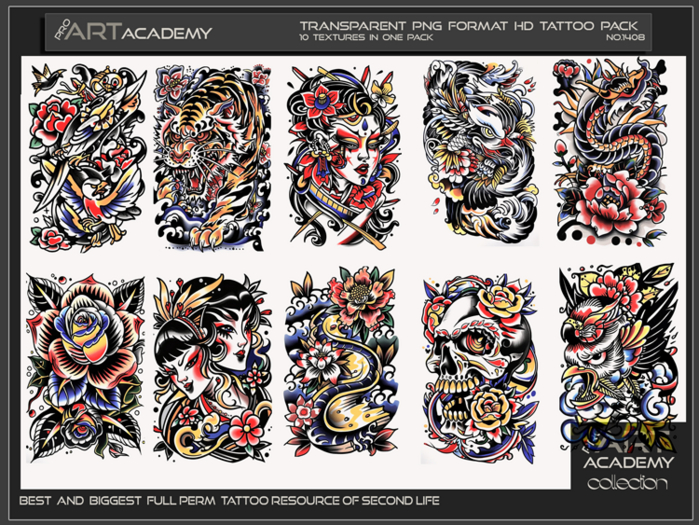 Second Life Marketplace - @PAA - Tattoo Texture Pack 1408