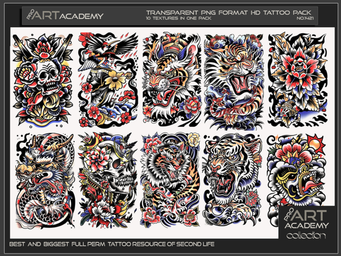 Second Life Marketplace - @PAA - Tattoo Texture Pack 1421