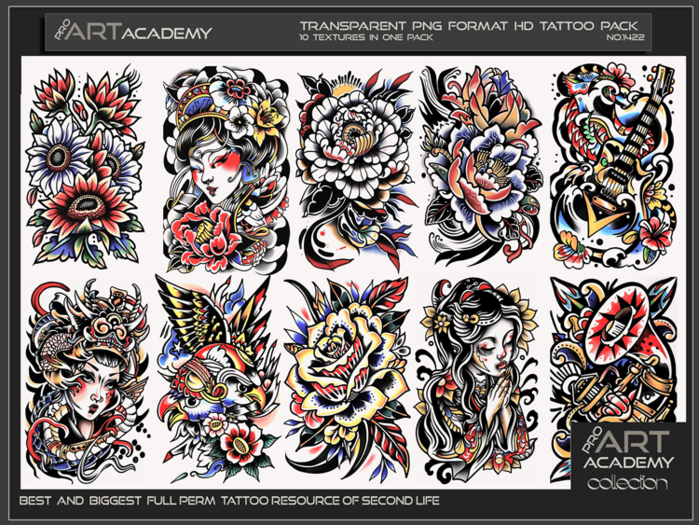 Tato Texture Second Life Marketplace - @PAA - Tattoo Texture Pack 1422
