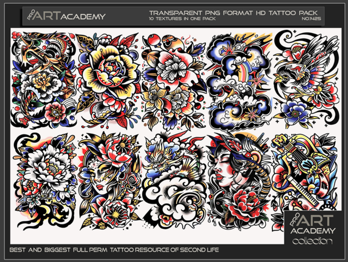 Tato Texture Second Life Marketplace - @PAA - Tattoo Texture Pack 1425