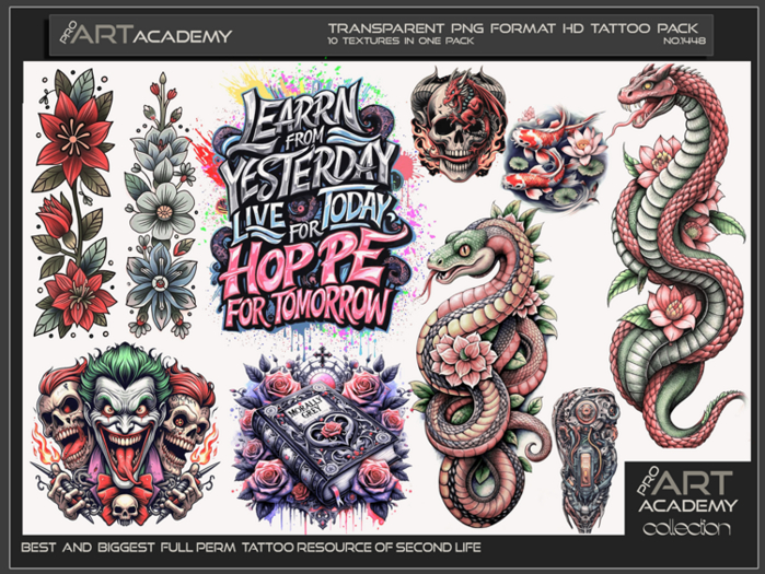 Tato Texture Second Life Marketplace - @PAA - Tattoo Texture Pack 1448