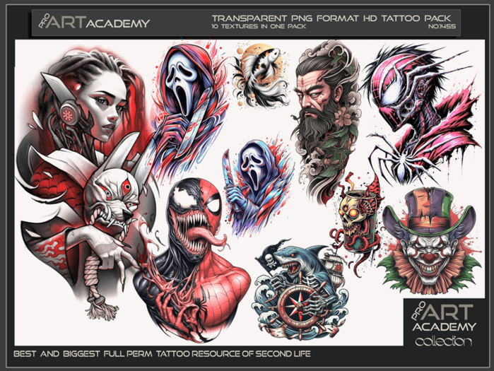 Tato Texture Second Life Marketplace - @PAA - Tattoo Texture Pack 1455