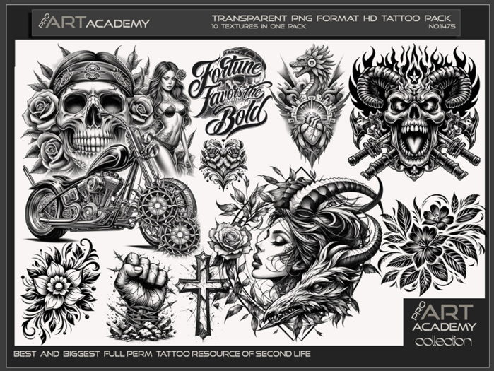 Second Life Marketplace - @PAA - Tattoo Texture Pack 1475