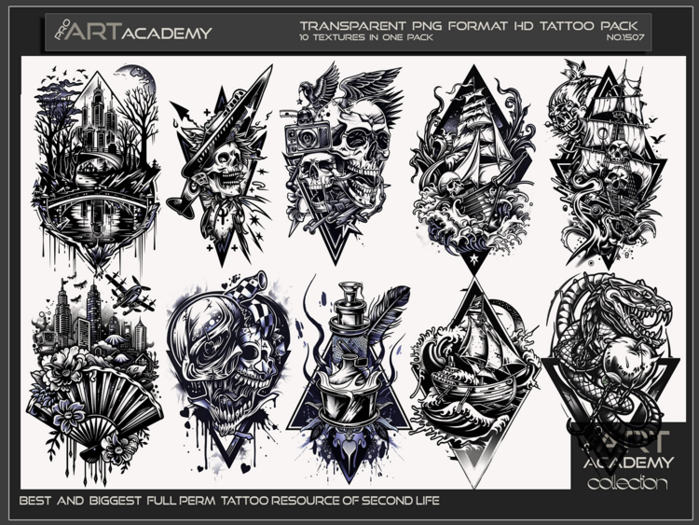Second Life Marketplace - @PAA - Tattoo Texture Pack 1507