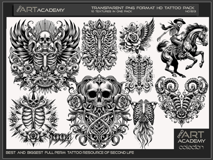 Second Life Marketplace - @PAA - Tattoo Texture Pack 1513