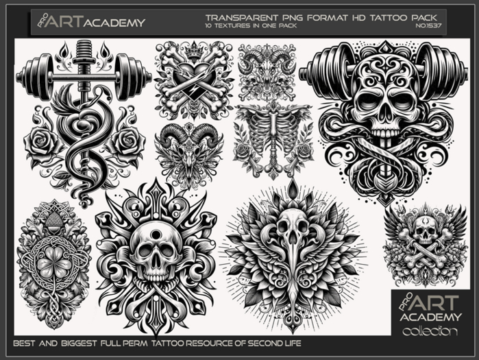 Second Life Marketplace - @PAA - Tattoo Texture Pack 1537