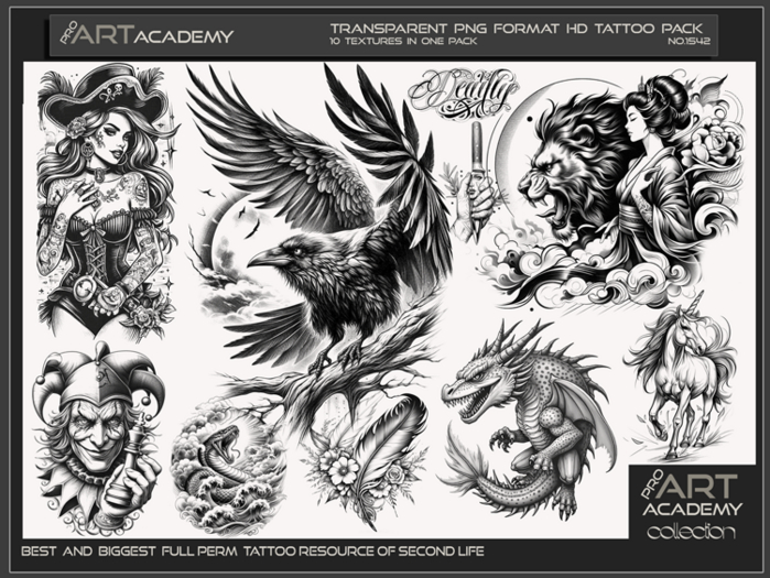 Second Life Marketplace - @PAA - Tattoo Texture Pack 1542