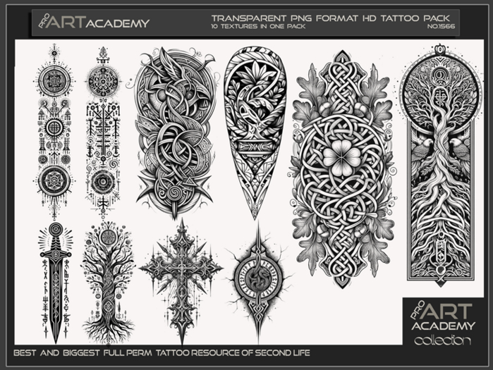 Tato Texture Second Life Marketplace - @PAA - Tattoo Texture Pack 1566