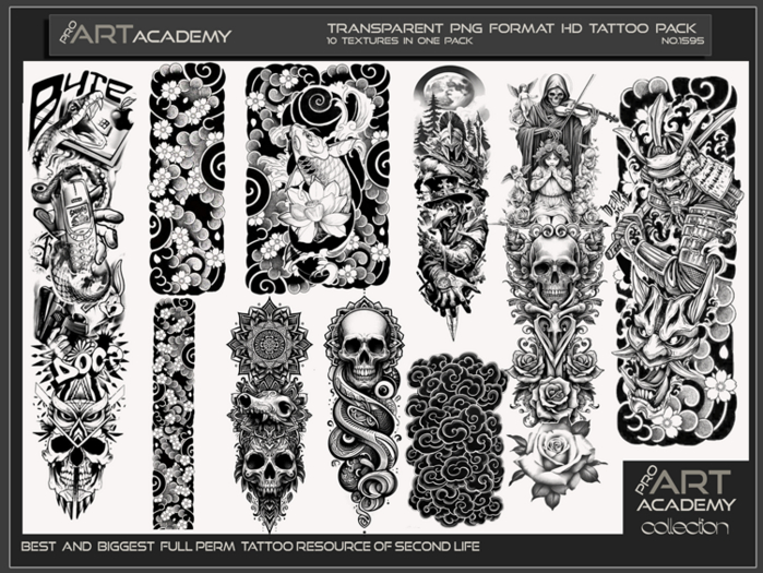 Second Life Marketplace - @PAA - Tattoo Texture Pack 1595