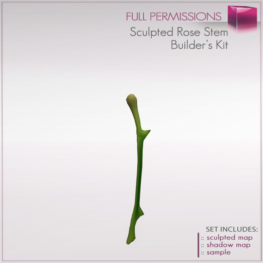 Full Perm Sculpted Rose Stem  Builder's Kit Set