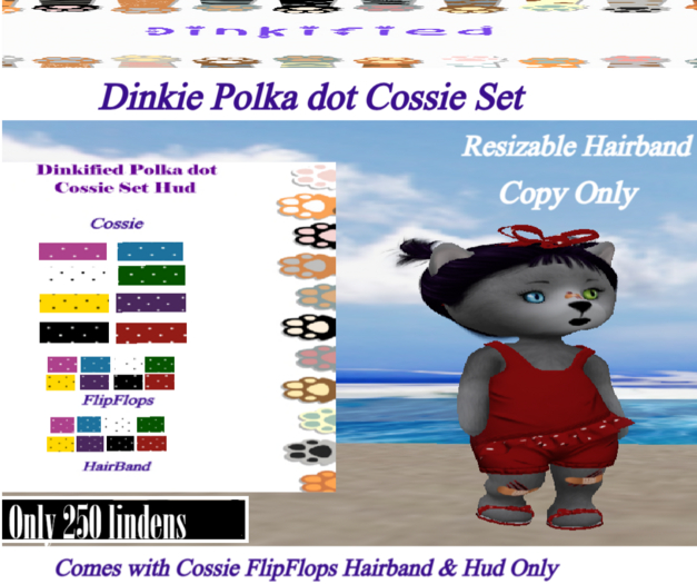 250 Dinkified Dinkie Polka dot Cossie Set