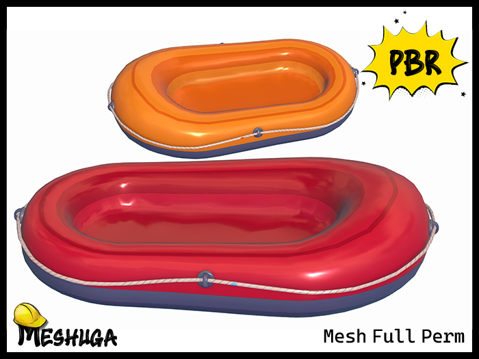 Second Life Marketplace - Meshuga PBR Inflatable Boat Float FULL PERM MESH