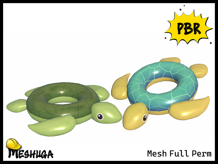 Second Life Marketplace - Meshuga PBR Inflatable Turtle Float FULL PERM ...