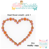 ZLD heart flower wreaht - pink 1