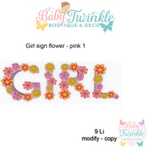 ZLD girl sign flower - pink 1