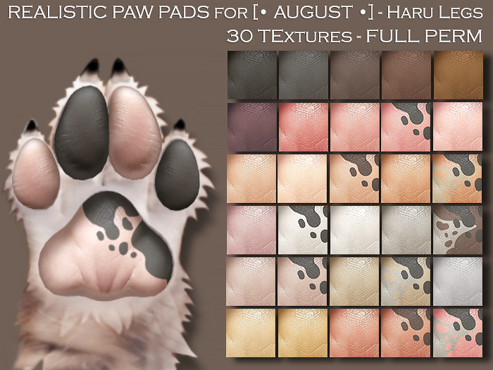 Oxana - Realistic Paw Pads - Haru Legs - 30 Textures
