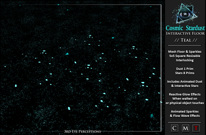 Cosmic Stardust Interactive Floor ( Teal )