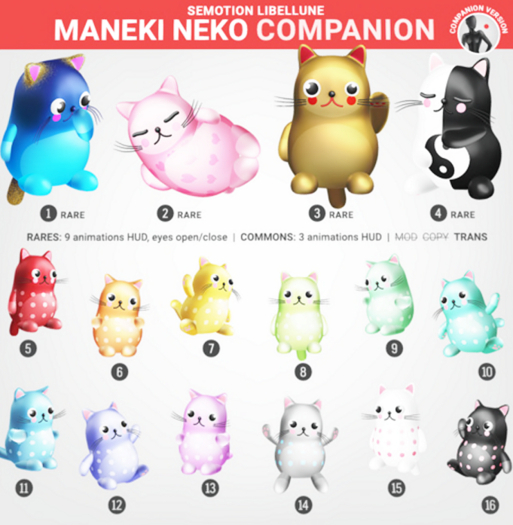 4. SEmotion Libellune Maneki Neko Companion RARE