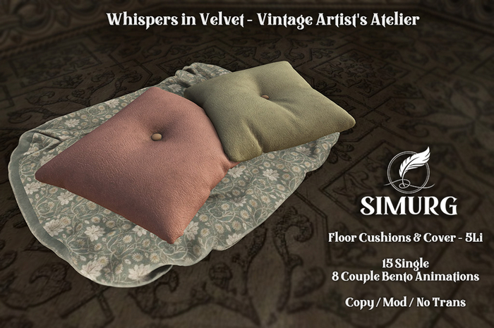 Simurg - Whispers in Velvet - Floor Cushions & Cover