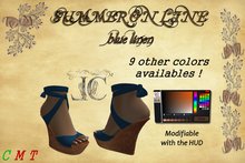 SUMMER ON LINE blue linen shoes