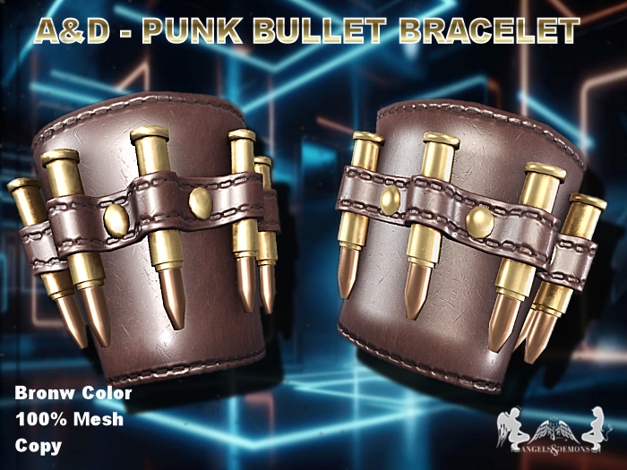 A&D Punk Bullet Bracelet _ Brown _ Female
