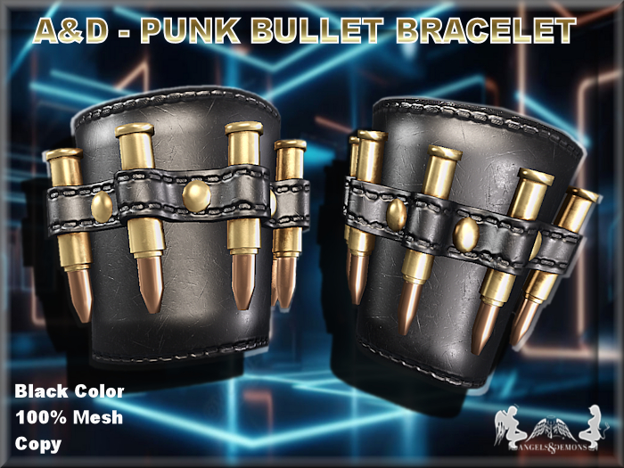 A&D Punk Bullet Bracelet _ Black _ Female