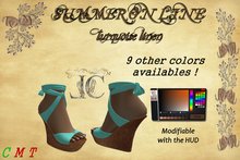 SUMMER ON LINE turquoise linen shoes