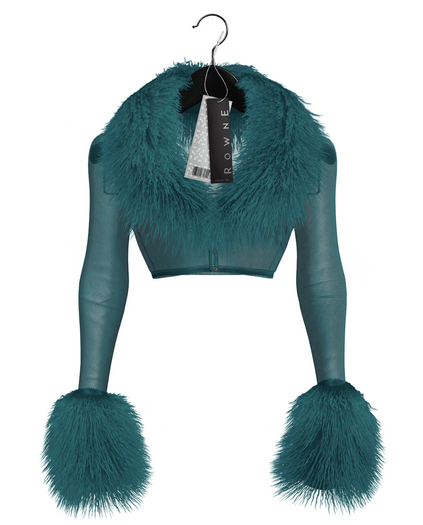 Rowne.Mimi Fur Cardi - Sea