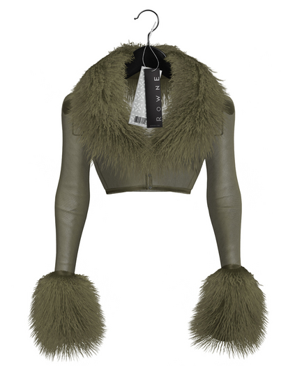 Rowne.Mimi Fur Cardi - Olive