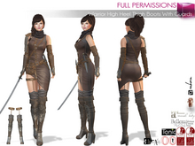 Full Perm Female Fantasy Warrior Thigh Boots For Maitreya 5.3 LaraX Ebody Reborn Legacy Belleza Slink Tonic Ocacin