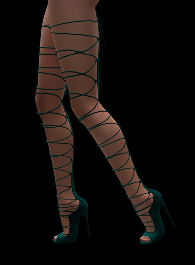 Sexy Teal High Heel Strap Boots