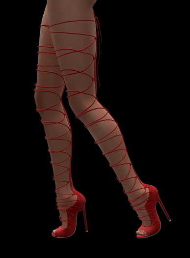 Sexy Red High Heel Strap Boots