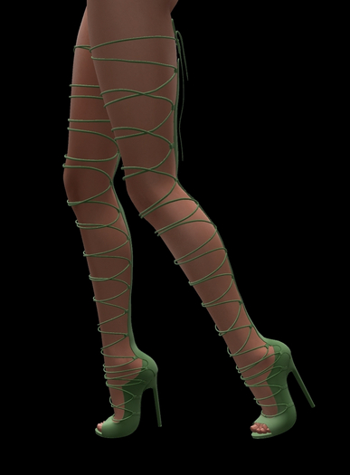 Sexy Moss High Heel Strap Boots