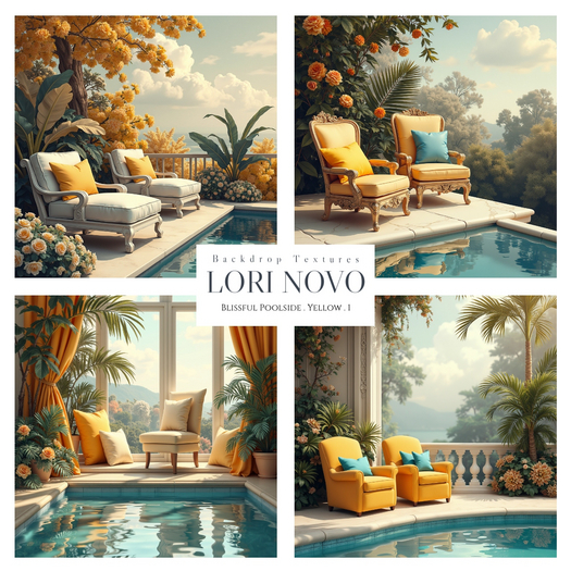 LORI NOVO . Blissful Poolside . Yellow . 1