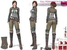 Full Perm Female Fantasy Steampunk Fingerless Gloves For Maitreya 5.3 LaraX Ebody Reborn Legacy Belleza Slink Tonic