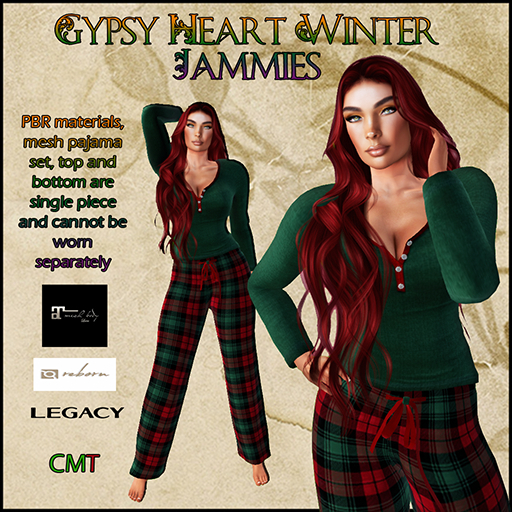 Gypsy Heart Winter Jammies - Green