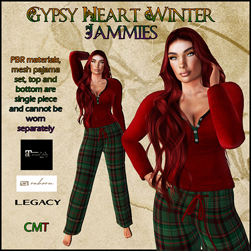 Gypsy Heart Winter Jammies - Red