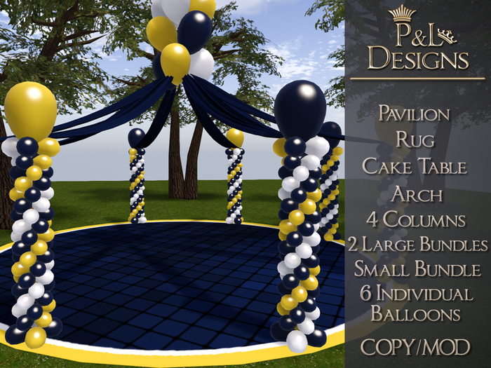 [P&L] - Balloon Pavilion Set - Blue, Yellow, and White