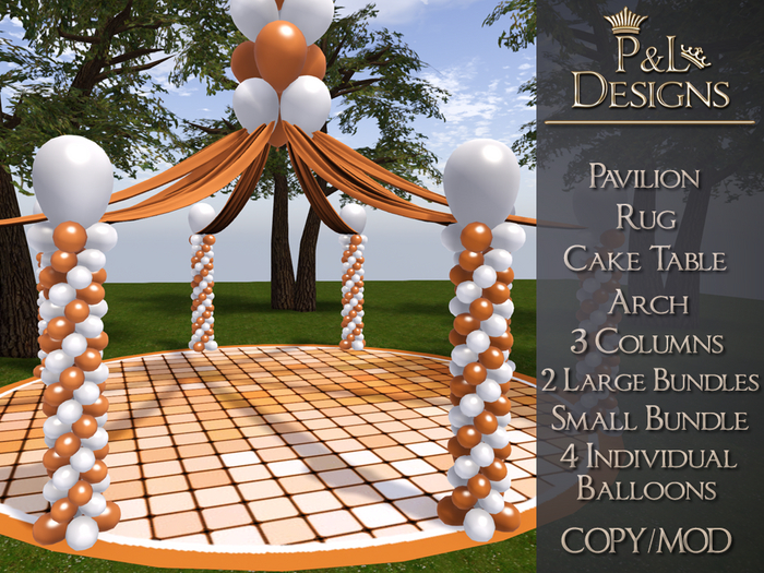 [P&L] - Balloon Pavilion Set - Orange and White
