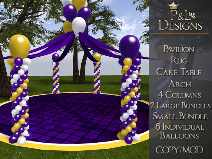 [P&L] - Balloon Pavilion Set - Purple, Yellow, and White