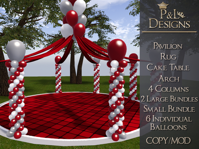[P&L] - Balloon Pavilion Set - Red, Grey, and White
