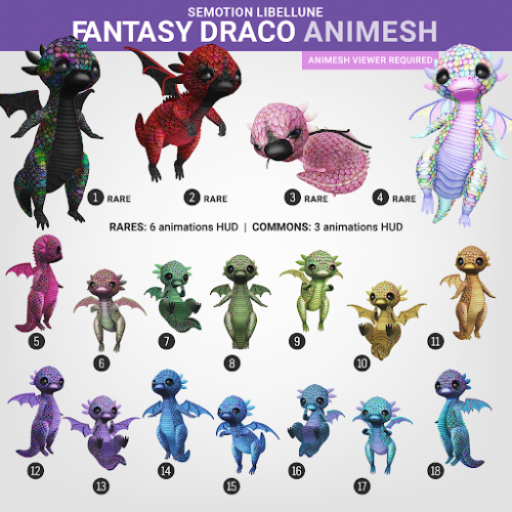 SEmotion Libellune Fantasy Draco Animesh #2 RARE