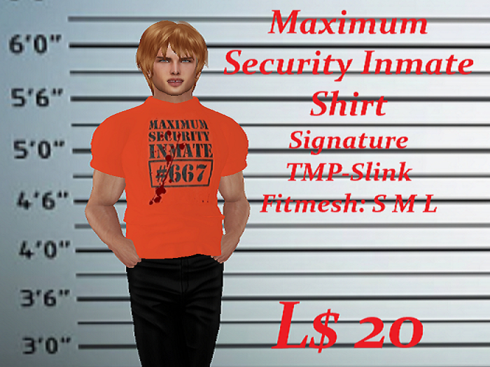 Men's Shirt-Max. Security Inmate