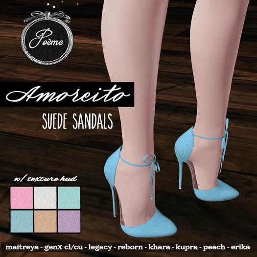 {Poeme} Amorcito Suede Sandals w/HUD