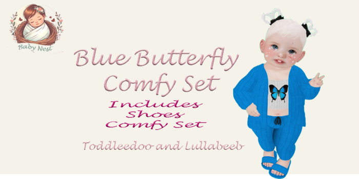 BabyNest Blue Butterfly set