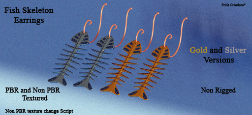 Fish Skeleton Earrings Pack