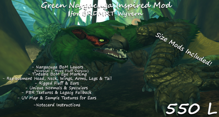 Green Nargacuga Inspired Mod for BRDMRT Wyvern