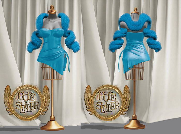 [HS] ALB Dress&Fur Stole [BABYBLUE]